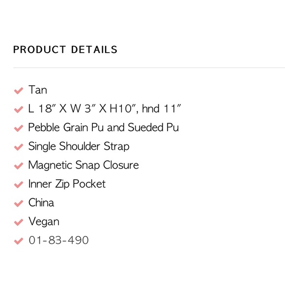 SHIRALEAH Tan Arden Tote with Magnetic Snap Closure and Inner Zip Pocket NWT - Picture 6 of 6